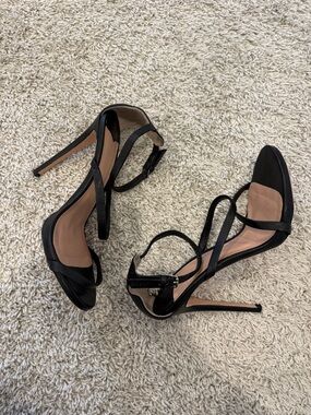 Tony Bianco Black “Atkins” Strappy Stiletto Heels